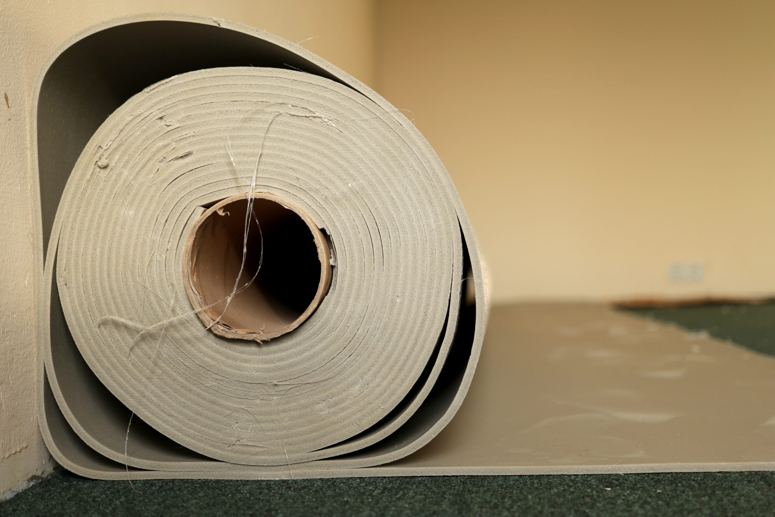 Carpet underlay in a big roll before use